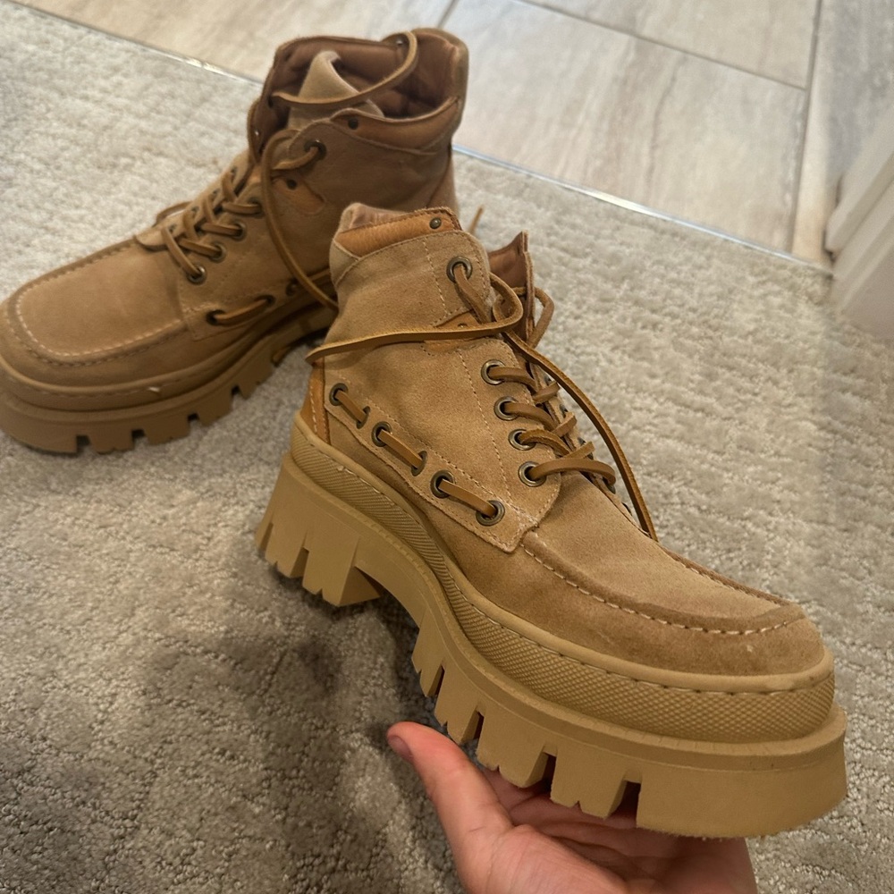 Free People Tan Ankle Boots